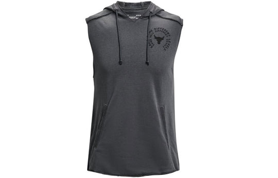 Under Armour Project Rock Terry Snake Sleeveless Hoodie 'Pitch Grey' 1 ...