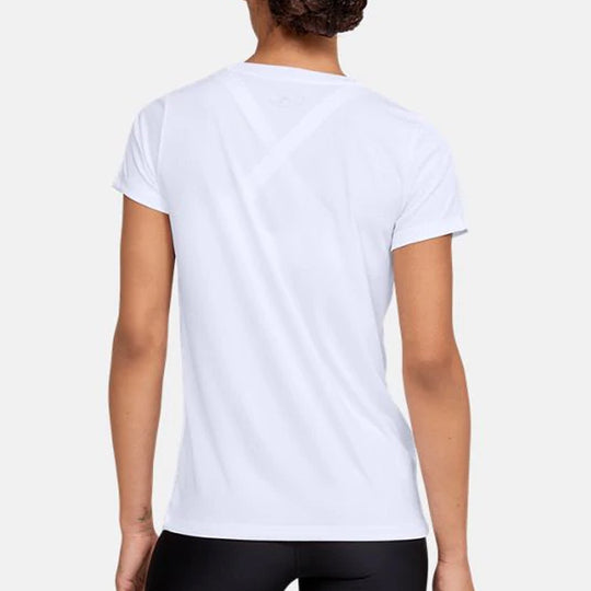 (WMNS) Under Armour Velocity Solid Crew Short Sleeve T-Shirt 'White' 1298706-100
