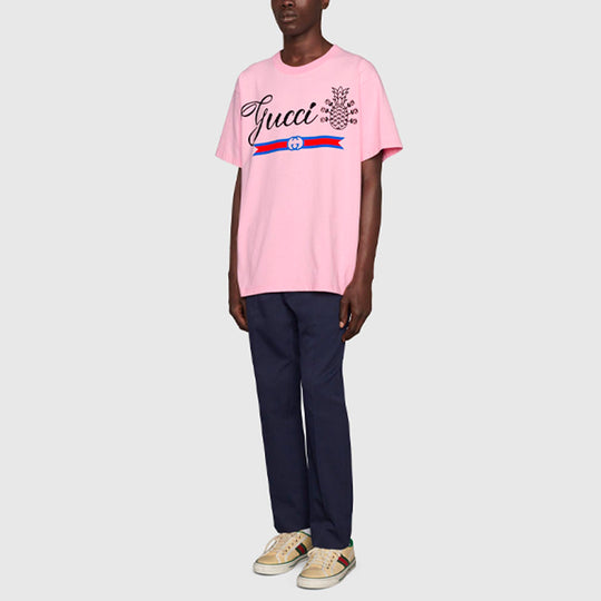 Gucci Pineapple Cotton T-Shirt 'Pink' 616036-XJD21-5904-KICKS CREW