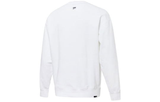 PUMA Downtown Graphic Crew Tr Living Series Logo Pattern Printing Knit Round Neck Pullover White 533677-02