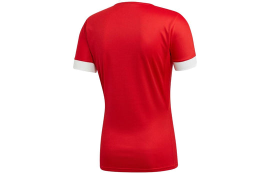 Men's adidas Stripe Logo Casual Round Neck Short Sleeve Red T-Shirt DY8506