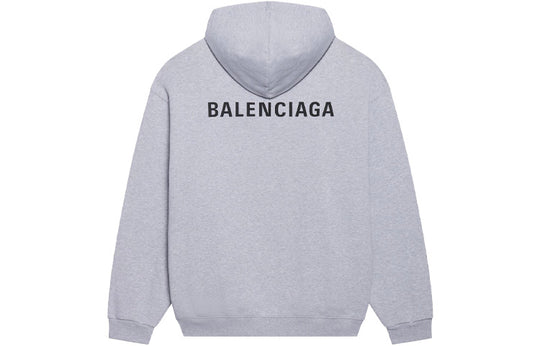 Men's Balenciaga FW21 Logo Printing Long Sleeves Gray 600583TIV841167