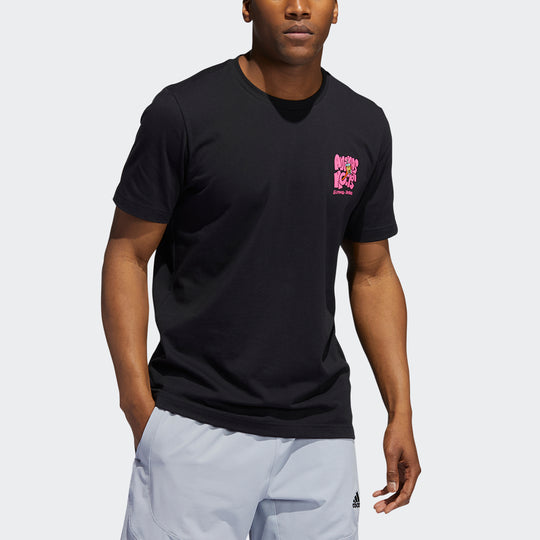 adidas Lil Stripe Boba Funny Printing Logo Basketball Sports Short Sleeve Black HB5486