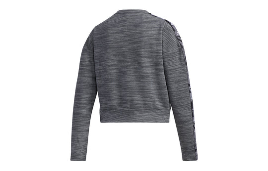 (WMNS) adidas Short Round Neck Pullover Sports Gray GE1131
