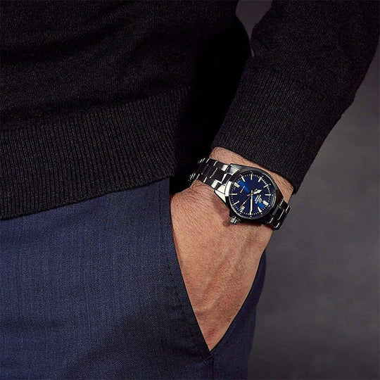 Analog EDIFICE KICKS Blue Series Mens Fashion CREW Leisure EFV-100D-2 CASIO Men\'s -