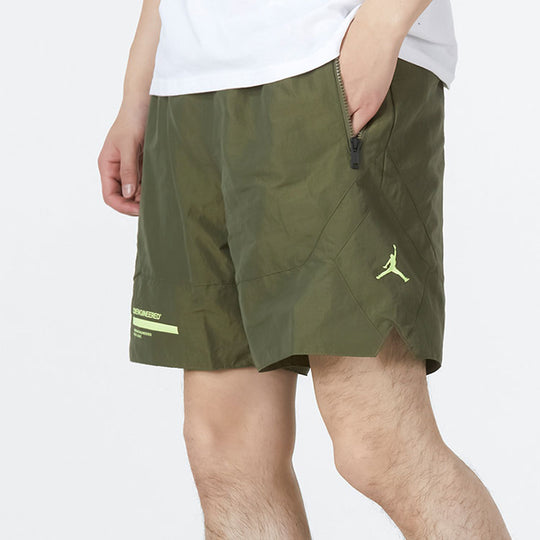 Men\'s Jordan Solid Color High Waist Straight Sports Shorts Military Gr -  KICKS CREW