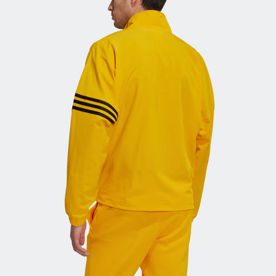 Men's adidas originals New C Tracktop Logo Embroidered Classic Sports Jacket Yellow HM1867