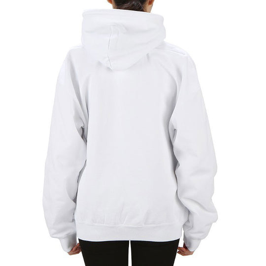 (WMNS) Balenciaga SS21 Classic Logo hooded Long Sleeves Hoodie White 583222TFV649783