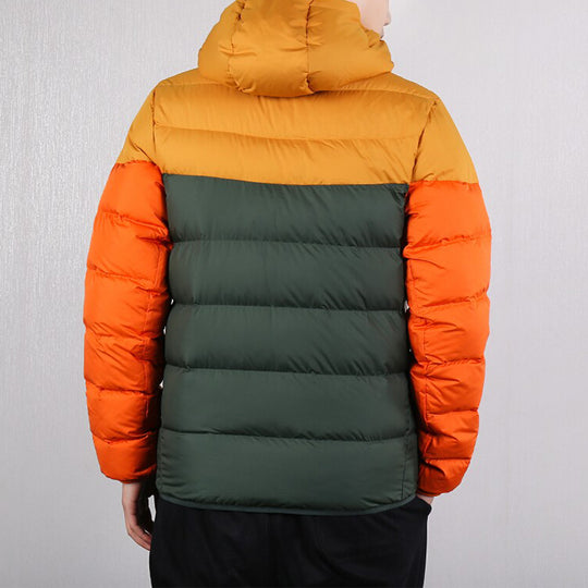 Nike Casual Sports Splicing Contrasting Colors hooded down Jacket 'Yellow Green' CU0226-727
