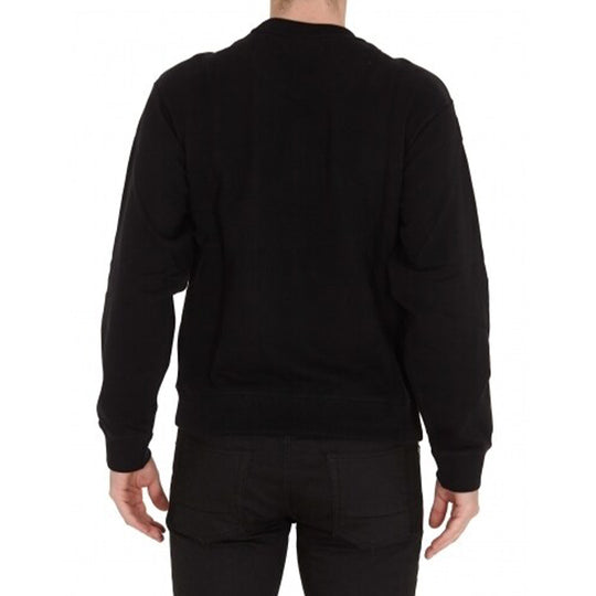 Men's KENZO Embroidered Cotton Round Neck Long Sleeves Sports Black FA65SW1104XJ-99