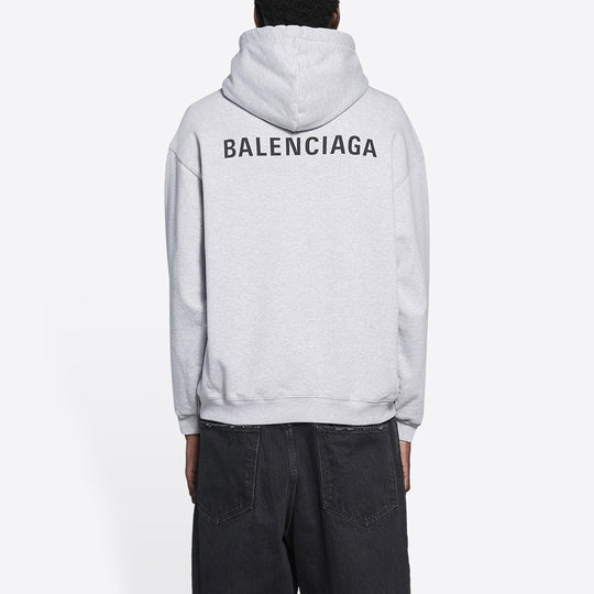 Men's Balenciaga FW21 Logo Printing Long Sleeves Gray 600583TIV841167
