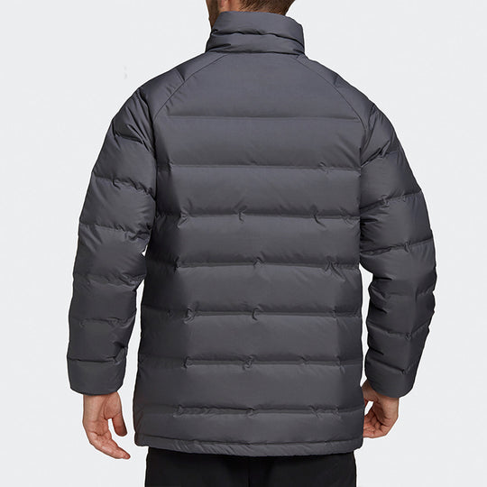 Jacket - Gray Stay adidas Sports CREW Collar KICKS Helionic Stand Casual Warm Down