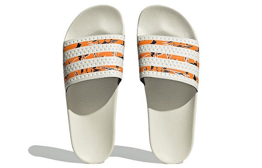 Adidas Originals Adilette CREW \'Off White Orange\' KICKS IE7744 - Slides Bright