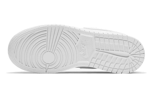(GS) Air Jordan 1 Low 'Triple White Tumbled Leather' 553560-130 Big Kids Basketball Shoes  -  KICKS CREW
