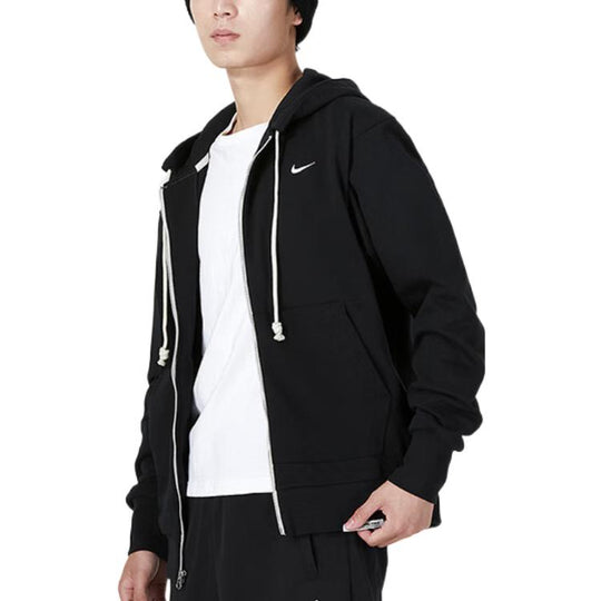 Men's Nike Solid Color Printing Logo Zipper Hooded Running Gym Jacket Black  DQ5817-010