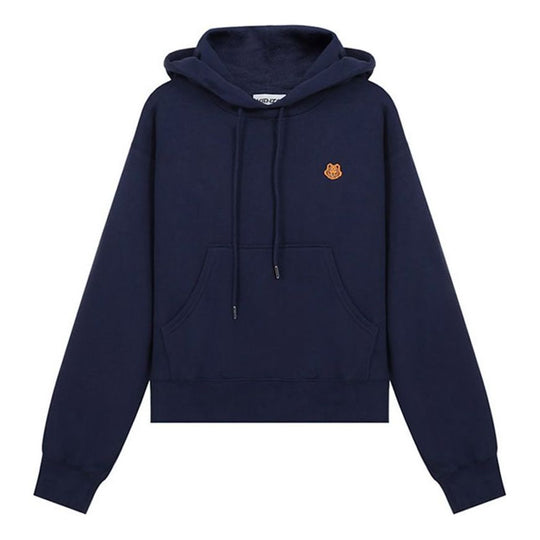 (WMNS) KENZO SS21 Small Tiger Head Embroidered Loose Version Hoodie Navy Blue FB52SW7774ML-76