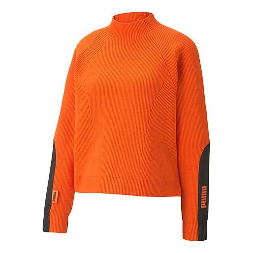 (WMNS) PUMA x Central Saint Martins Round-neck Knitting Sweatshirt Orange 598584-23