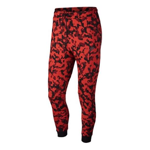 Nike Tech Fleece Street Slim Fit Camouflage Long Pants Red Camouflage ...