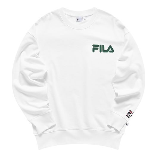 FILA FUSION Alphabet Logo Printing Sports Pullover Unisex White T11U038205A-WT