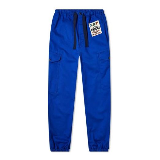 GUCCI Logo Pattern Cargo Long Pants Blue 591054-ZADBP-4133 - KICKS CREW