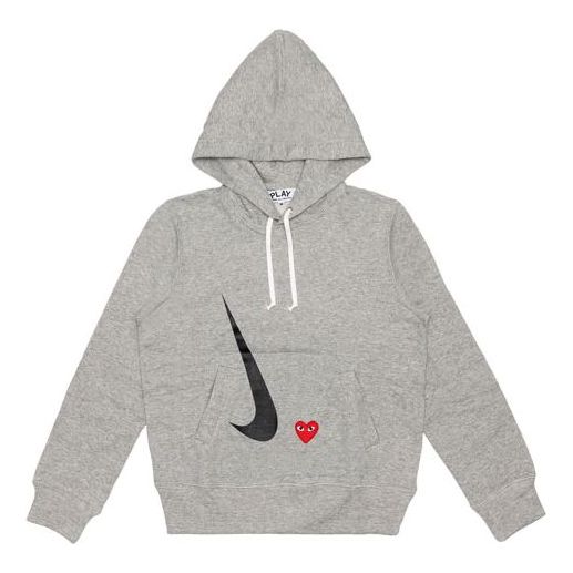 (WMNS) COMME des GARCONS PLAY x Nike Crossover play together Series Love Logo Hoodie 'Grey' AE-T403-051-1