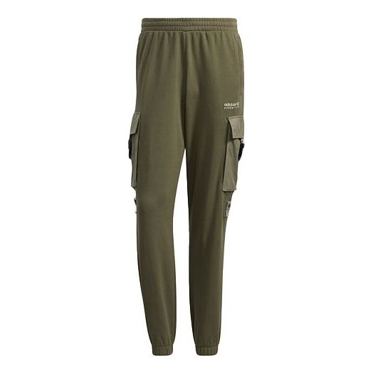Men's adidas originals Adv Sweatpant 1 Cargo Big Pocket Bundle Feet Sports Pants/Trousers/Joggers Green HC0369