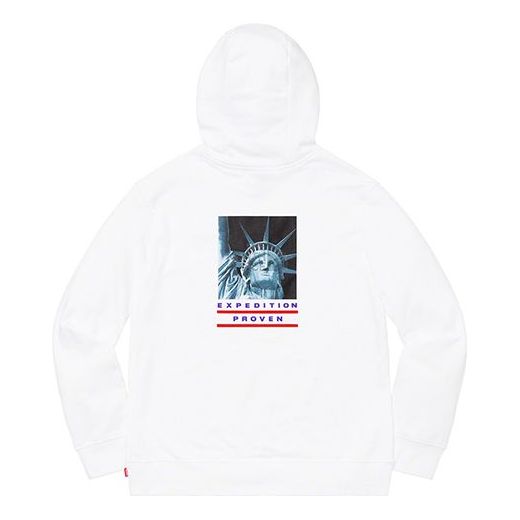 Supreme FW19 Week 10 x The North Face Statue of Liberty Hooded Sweatshirt White SUP-FW19-904
