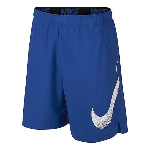 Nike Large Logo Printing Training Quick Dry Sports Shorts Blue AJ8101 ...